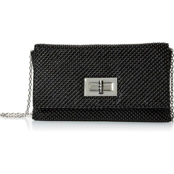 ❤️Trina Mesh Evening Black Clutch for Women Shoulder Bag - Picture 1 of 6
